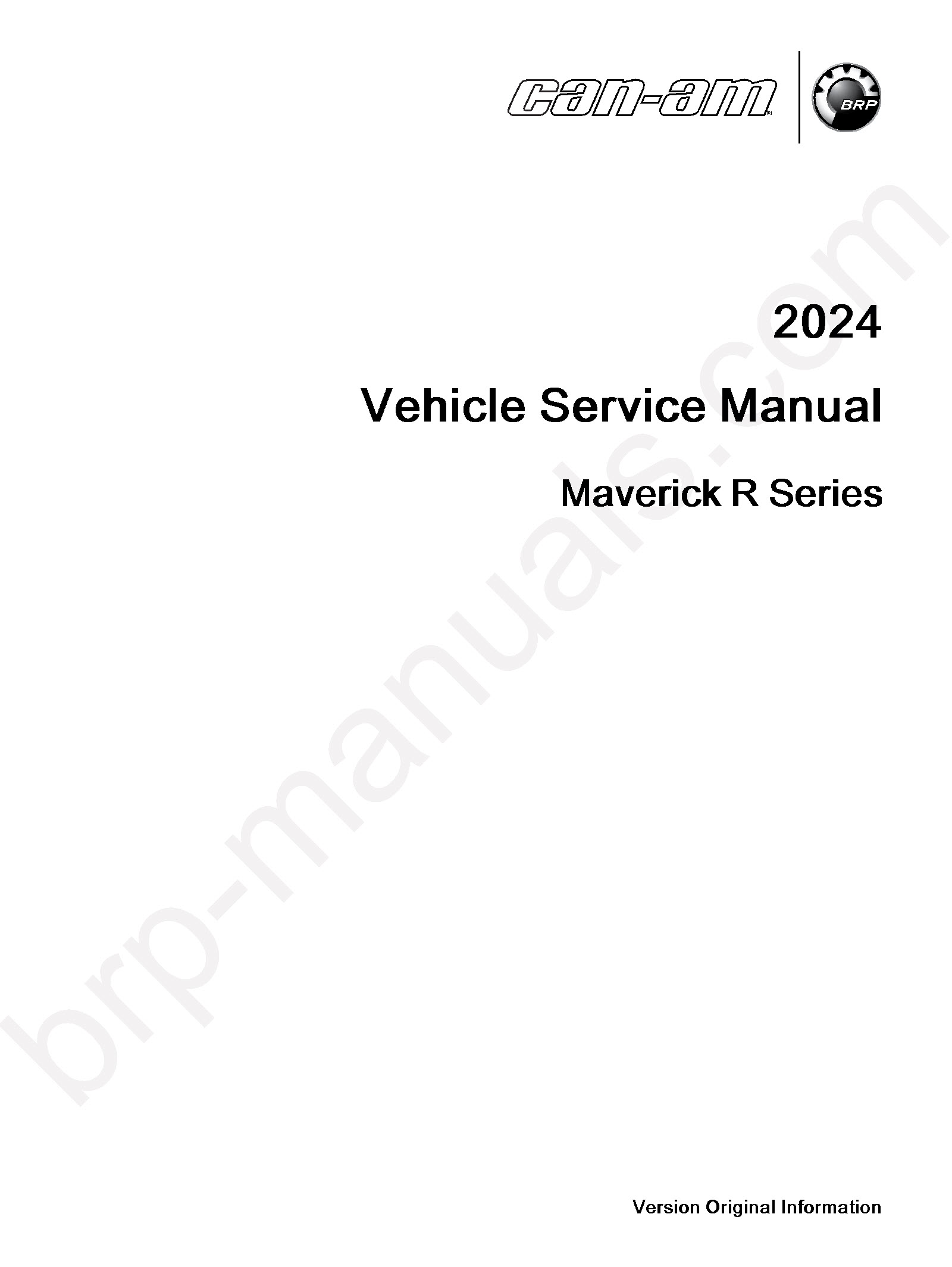 2024 Can-Am Maverick R Side x Sides Service Repair Manual