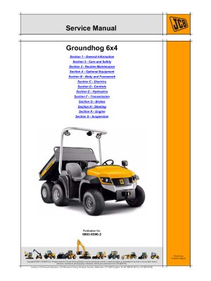JCB Groundhog 6x4 Utility Side x Sides Service Repair Manual