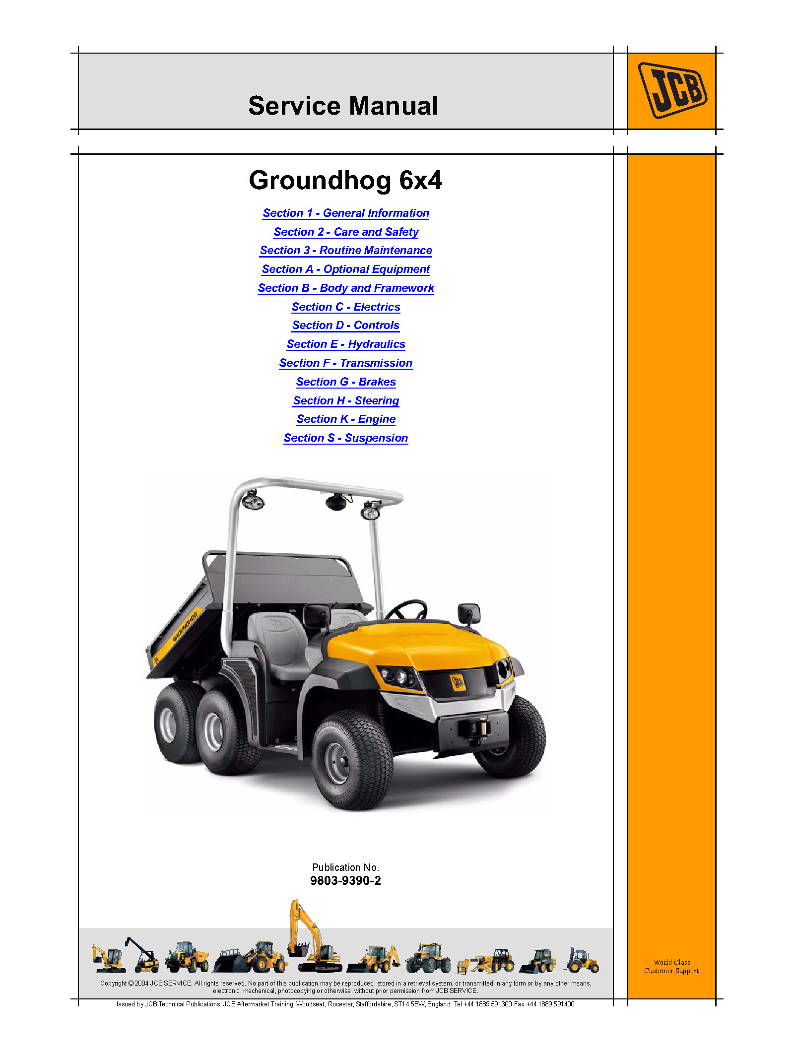 JCB Groundhog 6x4 Utility Side x Sides Service Repair Manual