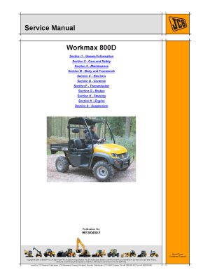 JCB WorkMax 800D Utility Side x Sides Service Repair Manual